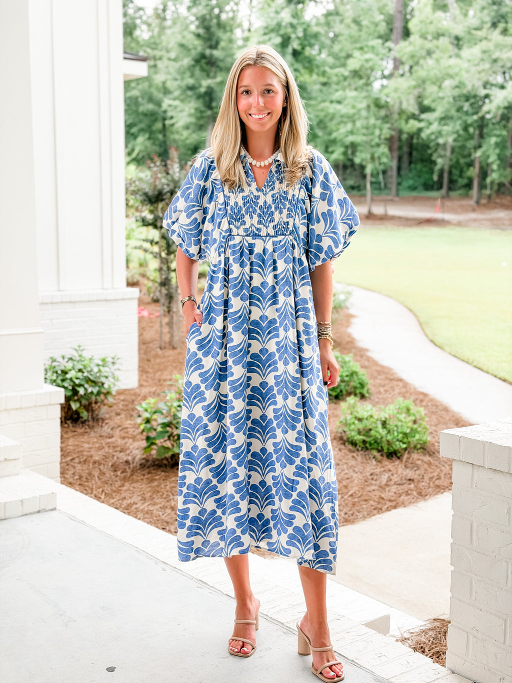 blue boutique dress Bow Gingham Babydoll Mini - and White Pair with delicate jewellery and crisp white accessories for a look thats as timeless as it is stunning Wendy Blue Maxi Dress -
