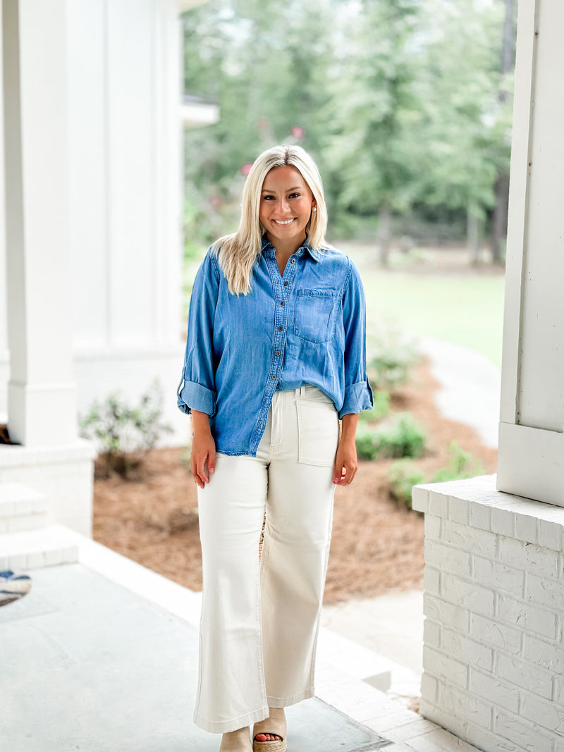 Bleu Bird Button Up