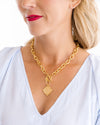 Handcast Intagilo Coin Front Toggle Necklace