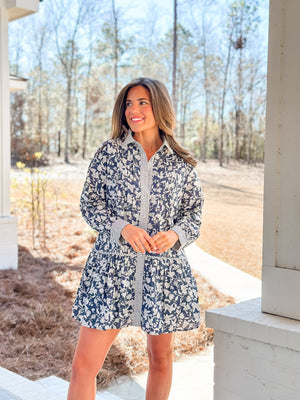 Navy Flower Dress