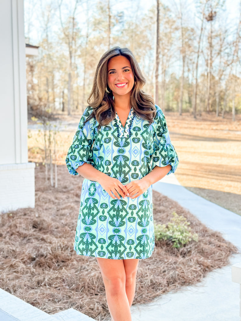 Mint Print Dress