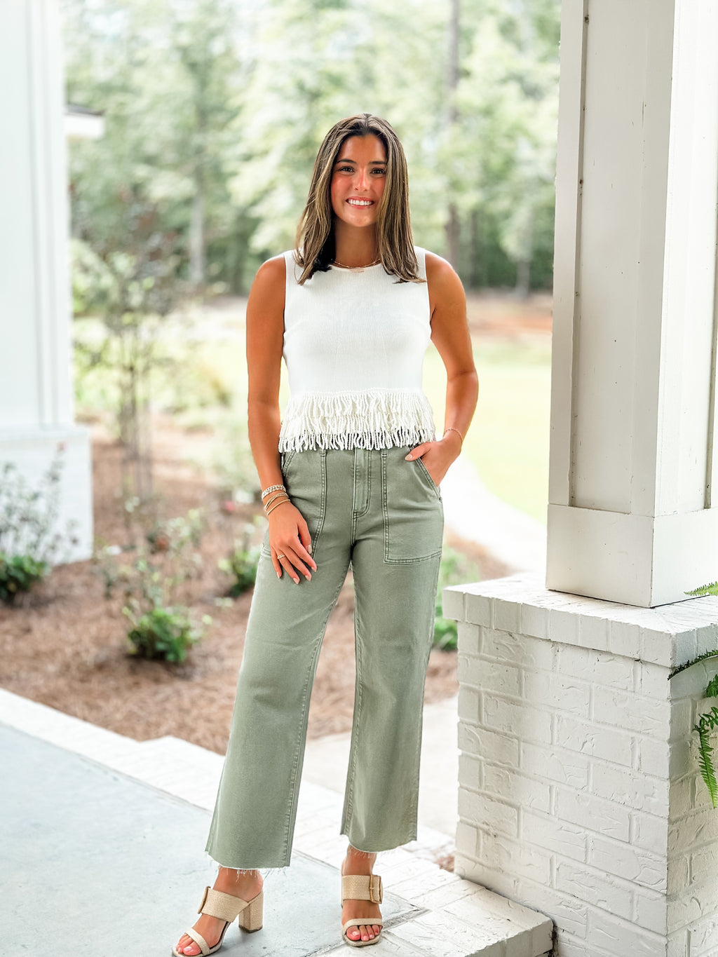 Sleeveless Knit Crop Top