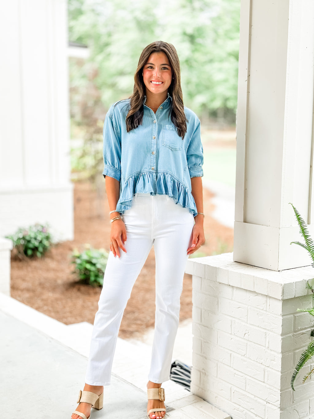 White Cropped Denim