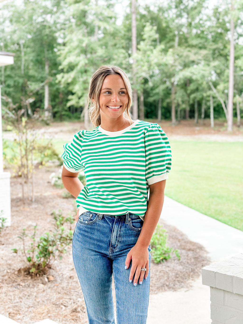 Green Knit Top