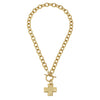 Gold Cross Front Toggle Necklace
