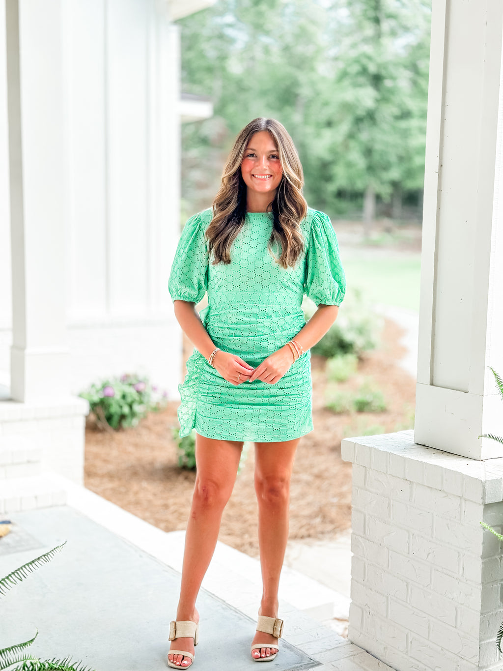 Green Eyelet Dress