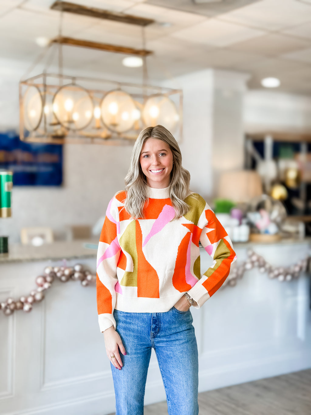 Orange Media Sweater