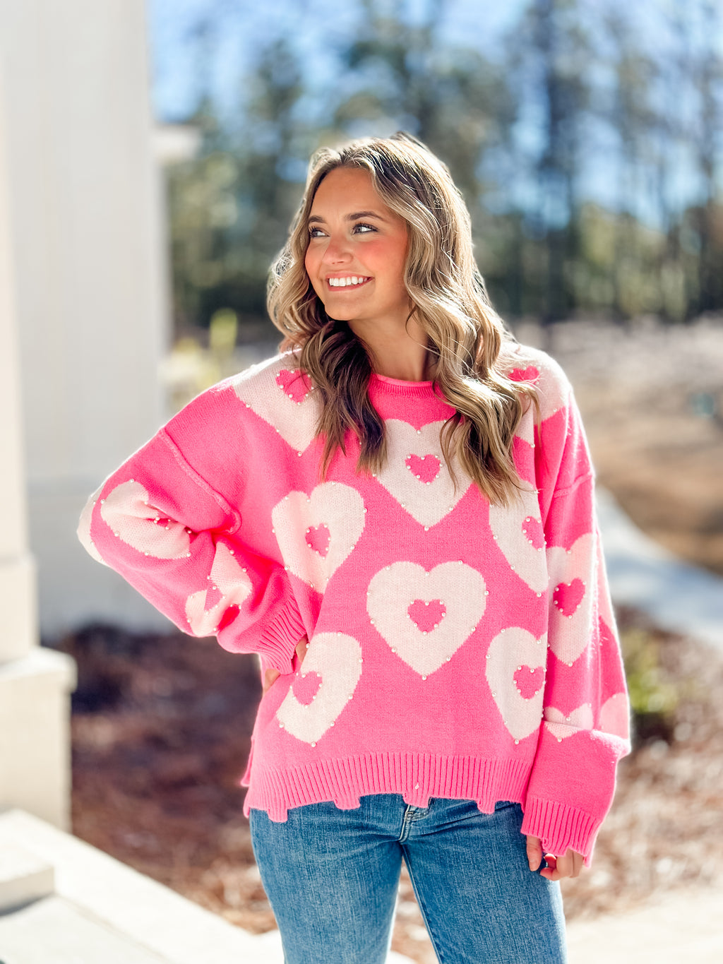 The Pearl Hearts Sweater
