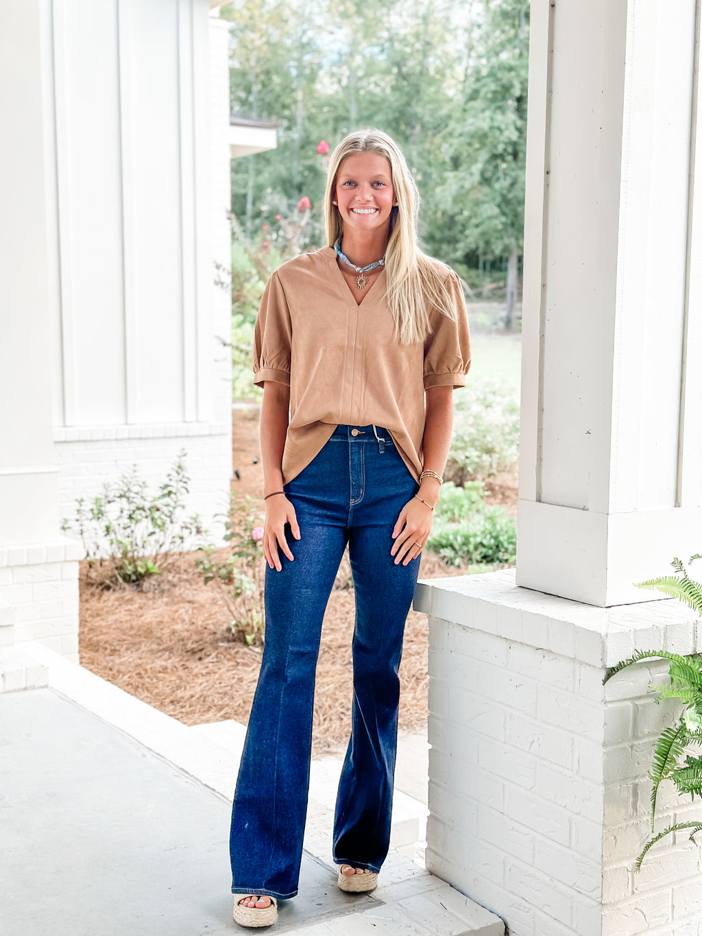 Suede Camel Top