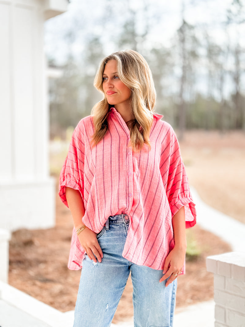 Into Coral Blouse