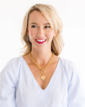 Handcast Intagilo Coin Front Toggle Necklace