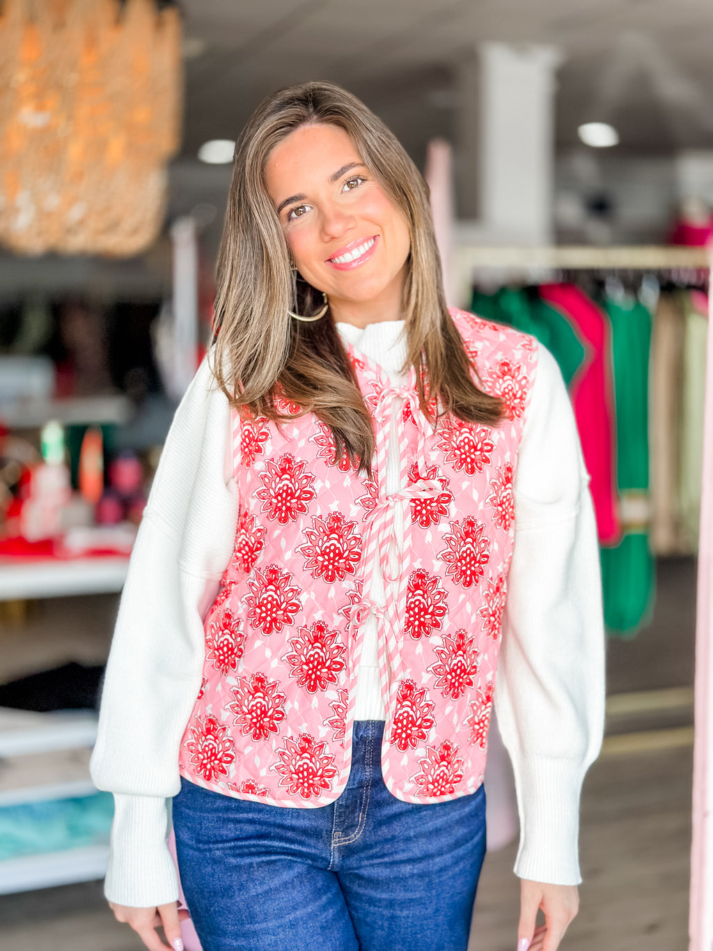 Floral Bow Vest