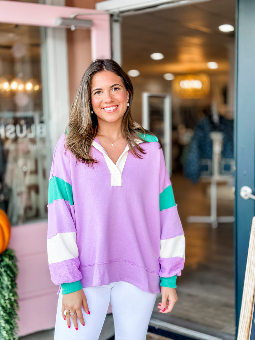 Frenchie Color Block Top