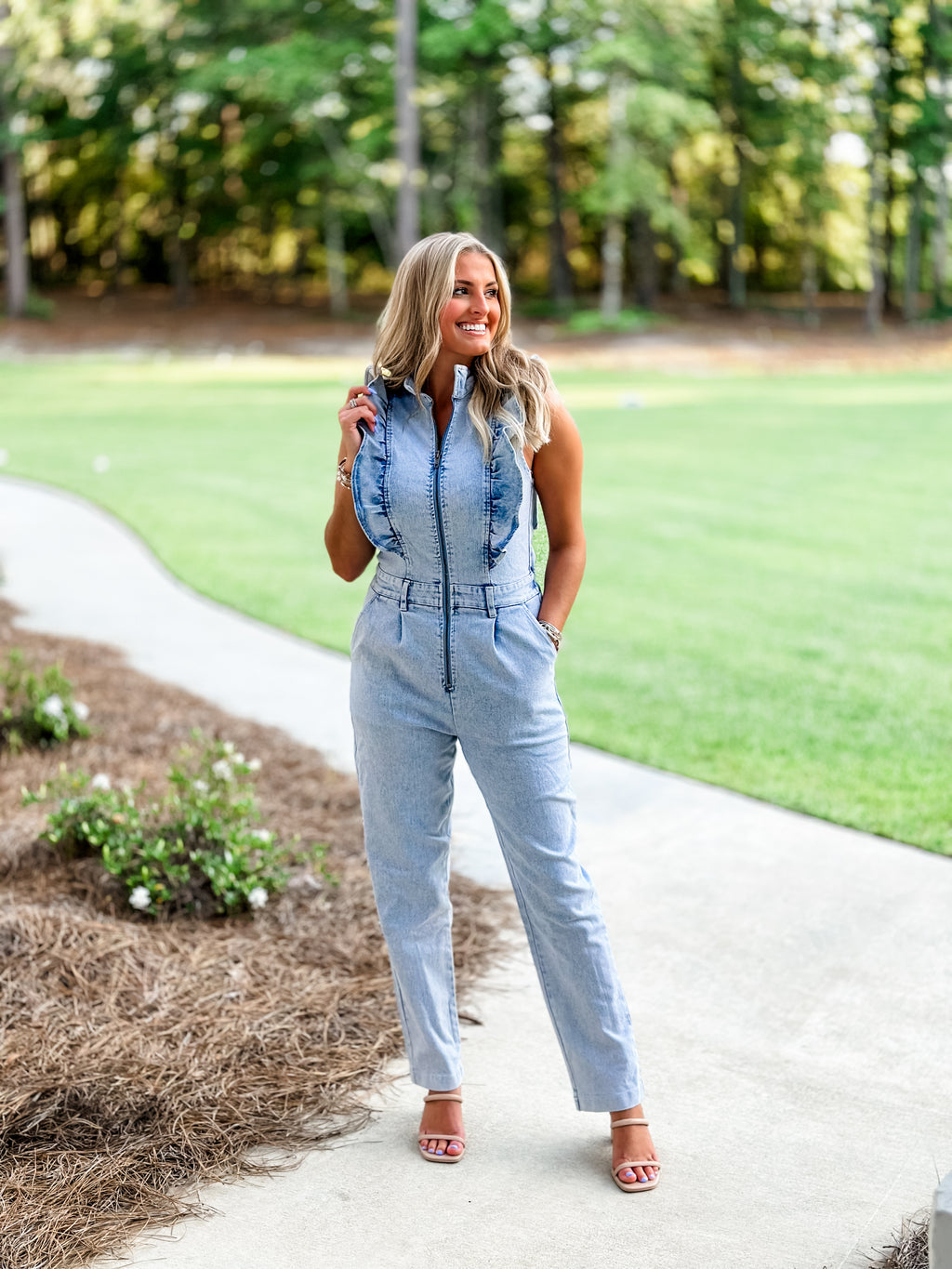 Ruffle Zip Jumpsuit