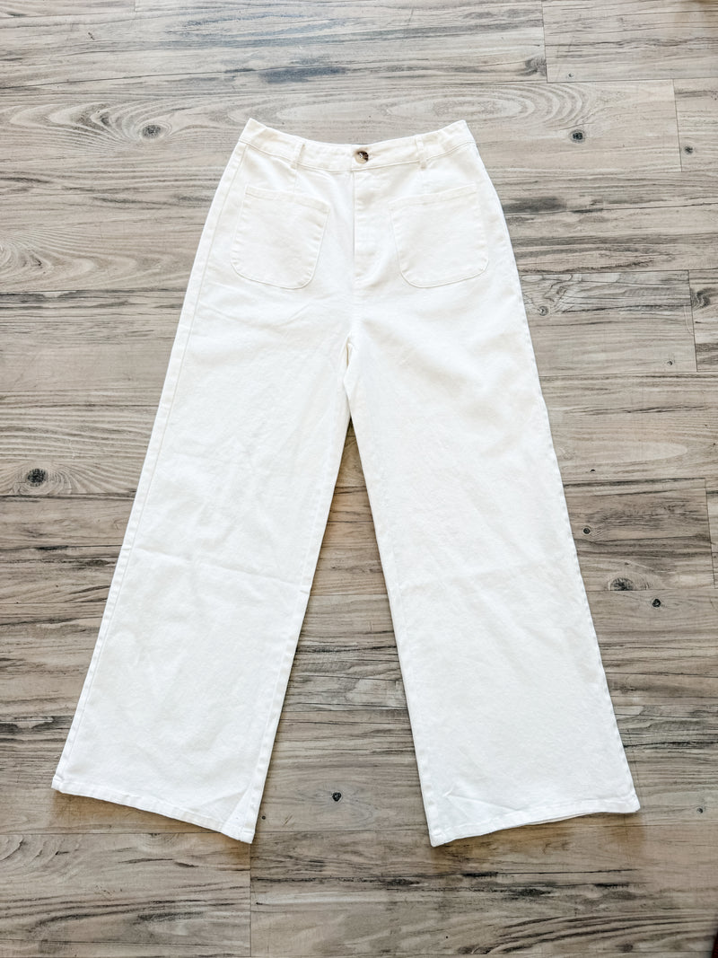 White Crop Pants