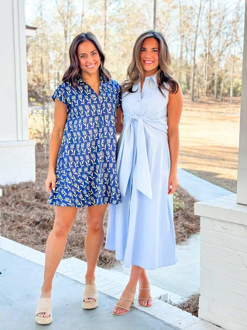 Navy Floral Dress