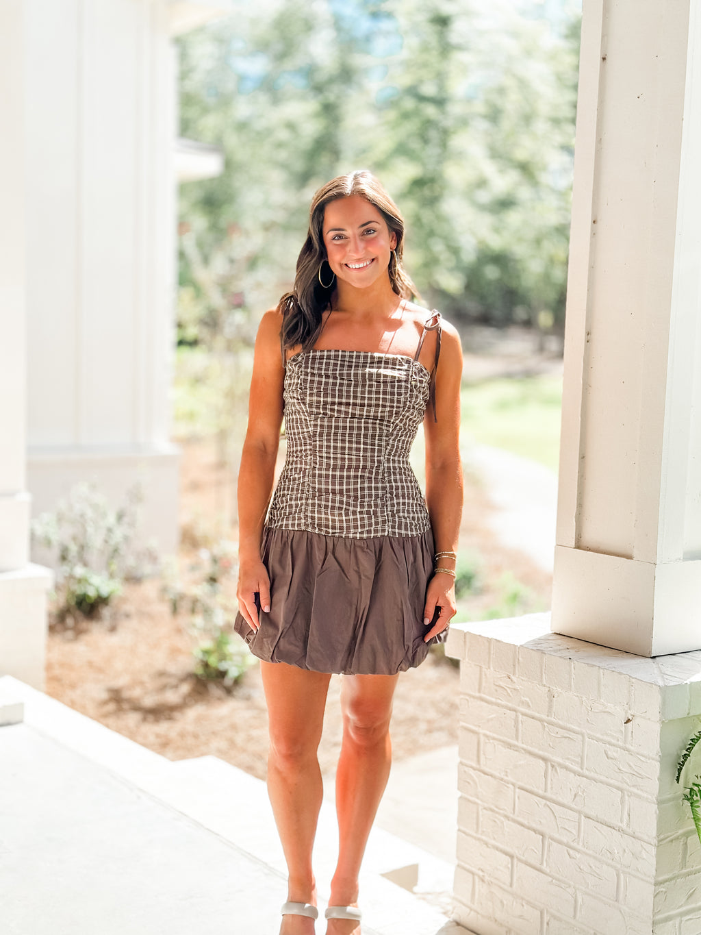 .Brown Bubble Dress