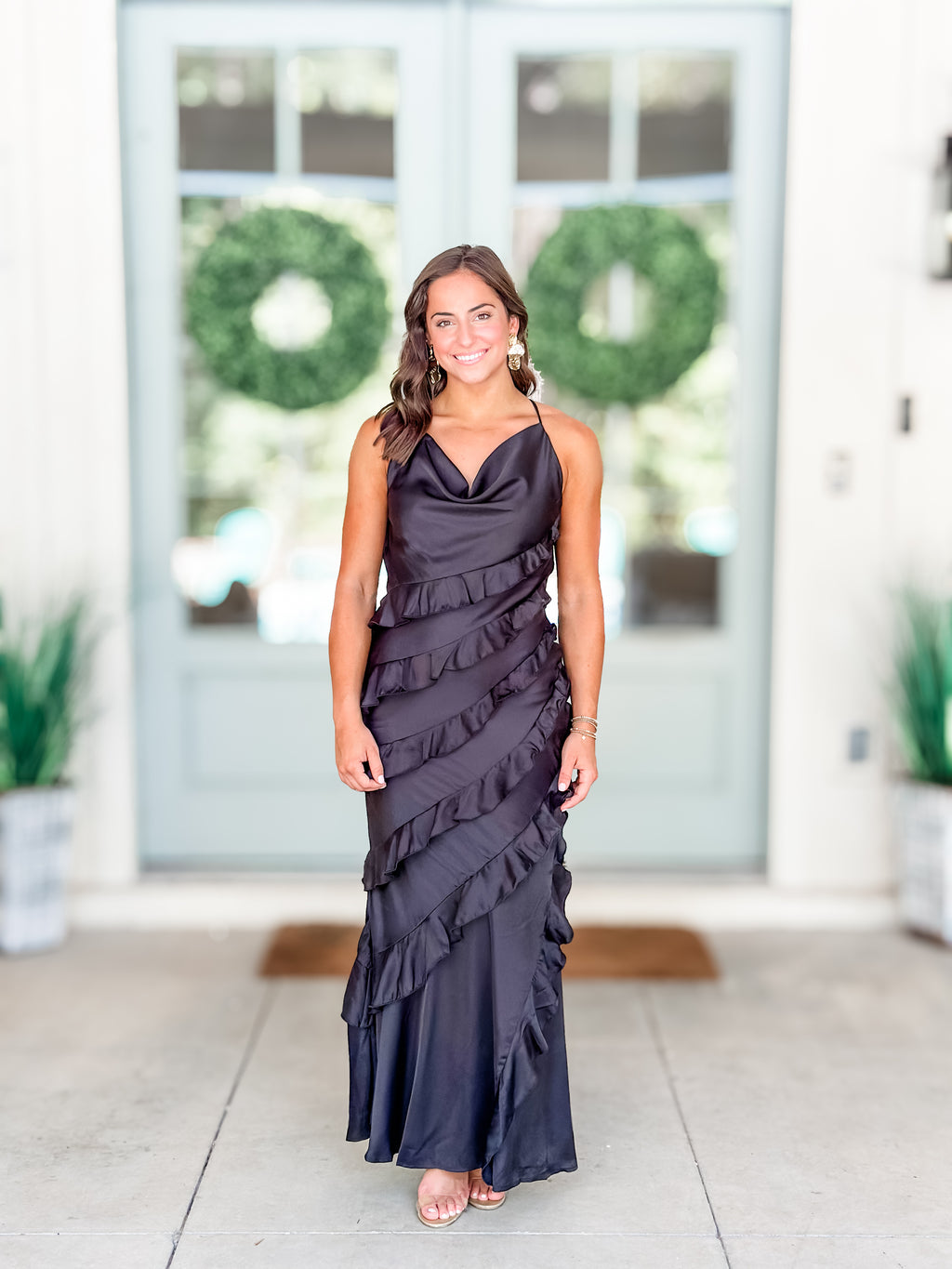 Black Satin Maxi