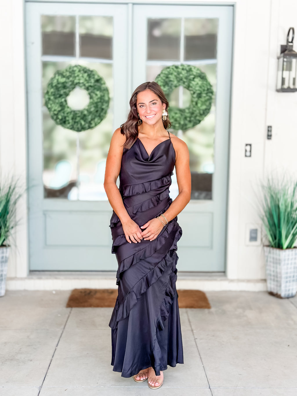Black Satin Maxi