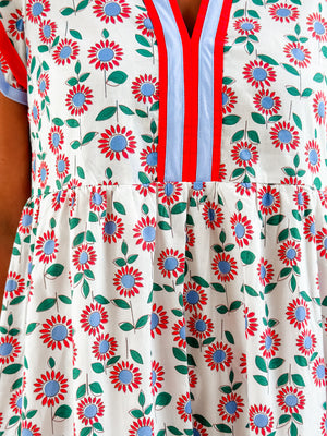 Red Floral Midi