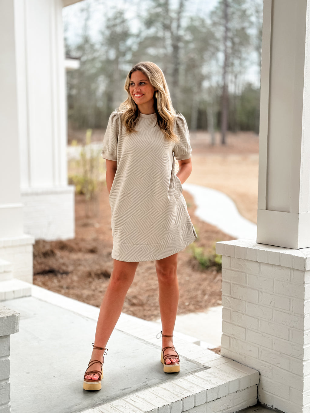 Pretty In Taupe Dress