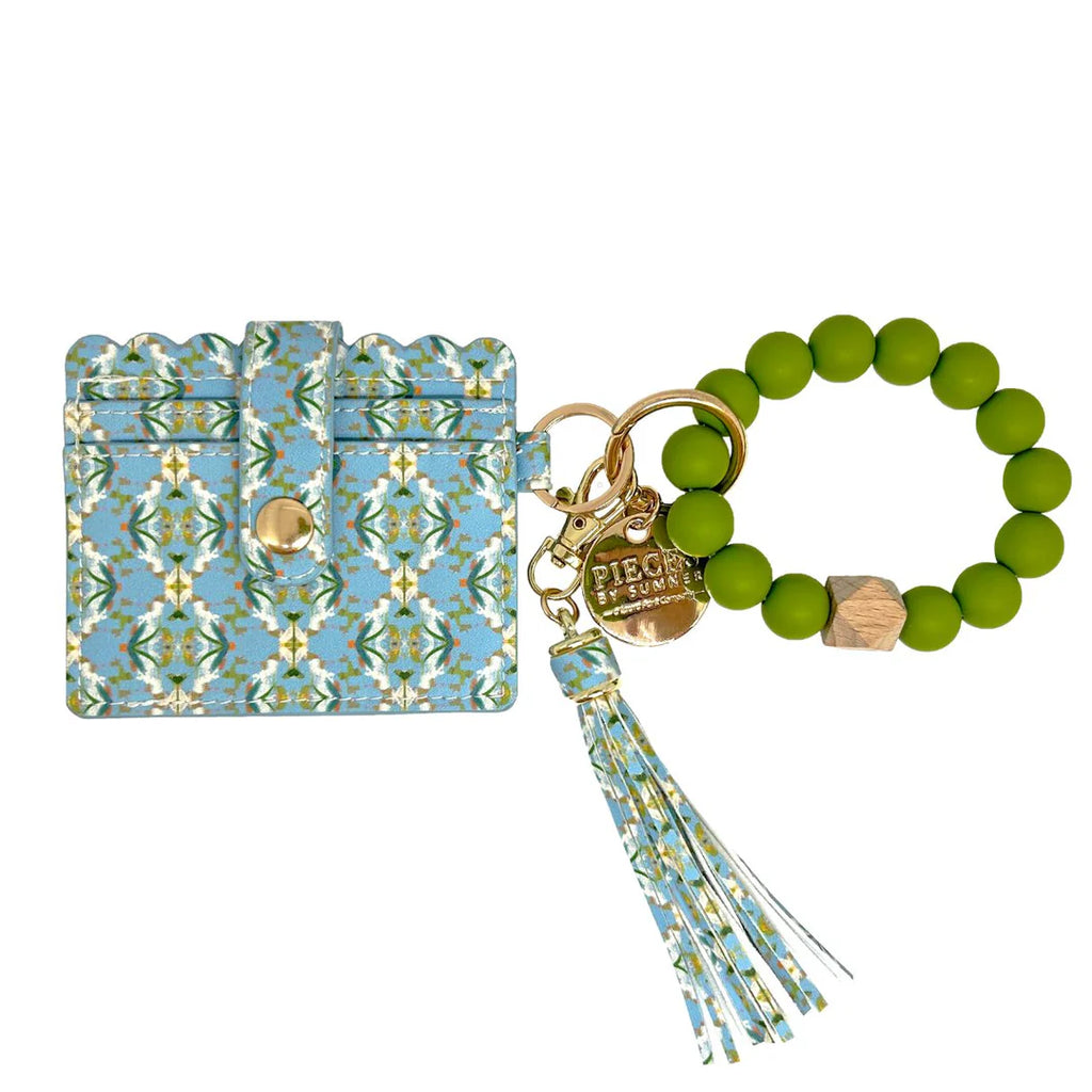 English Garden Blue Keychain