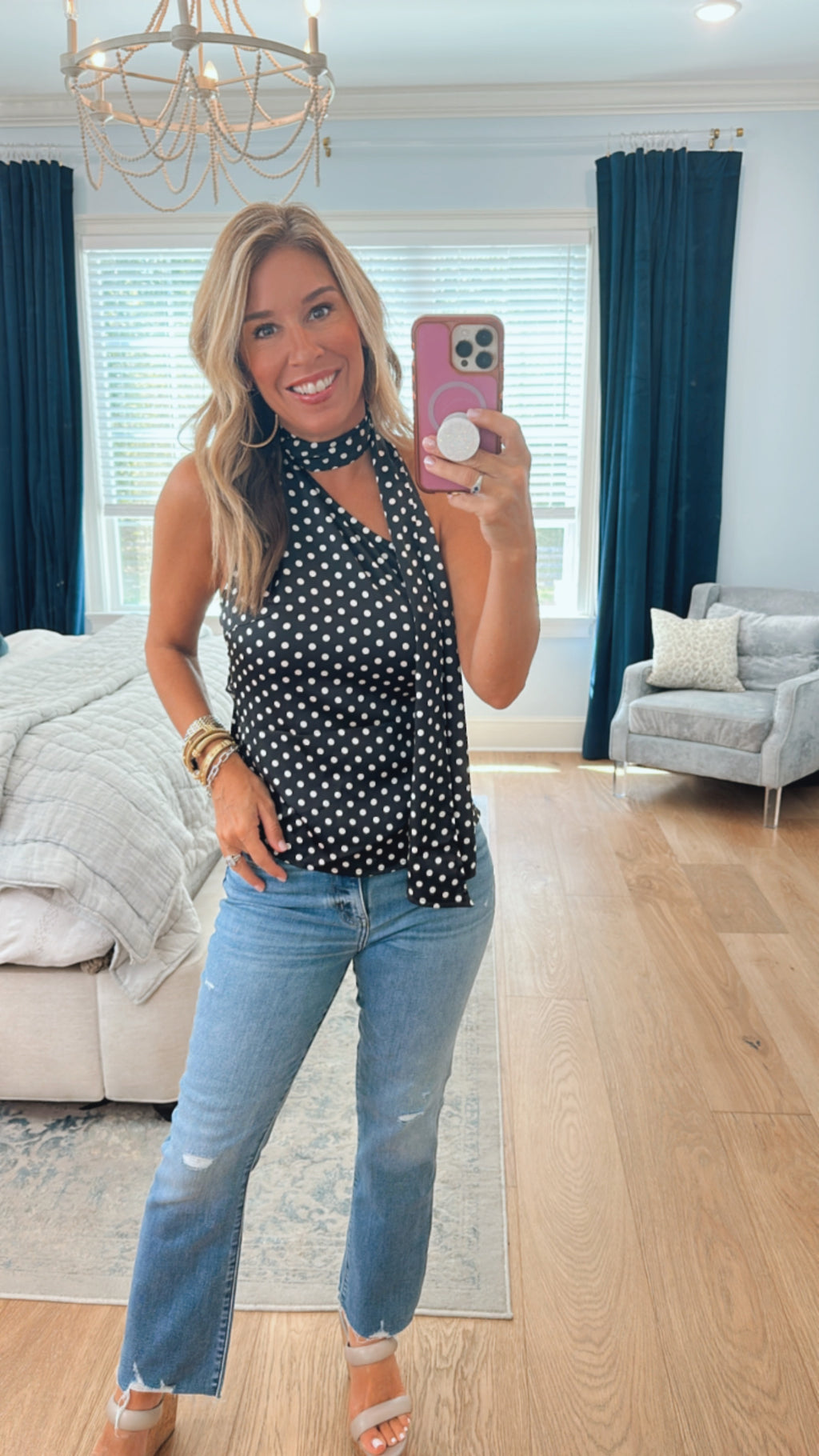 Dotted scarf Top