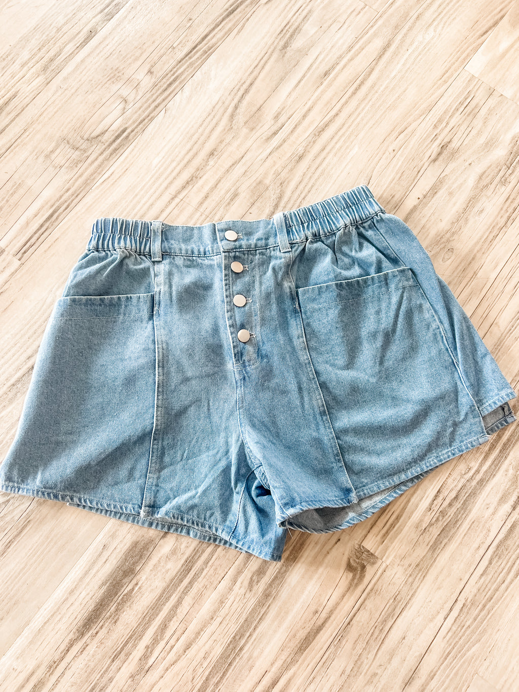 Front Button Denim Shorts