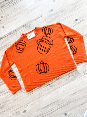 Pumpkin Patch Embroidered Sweater