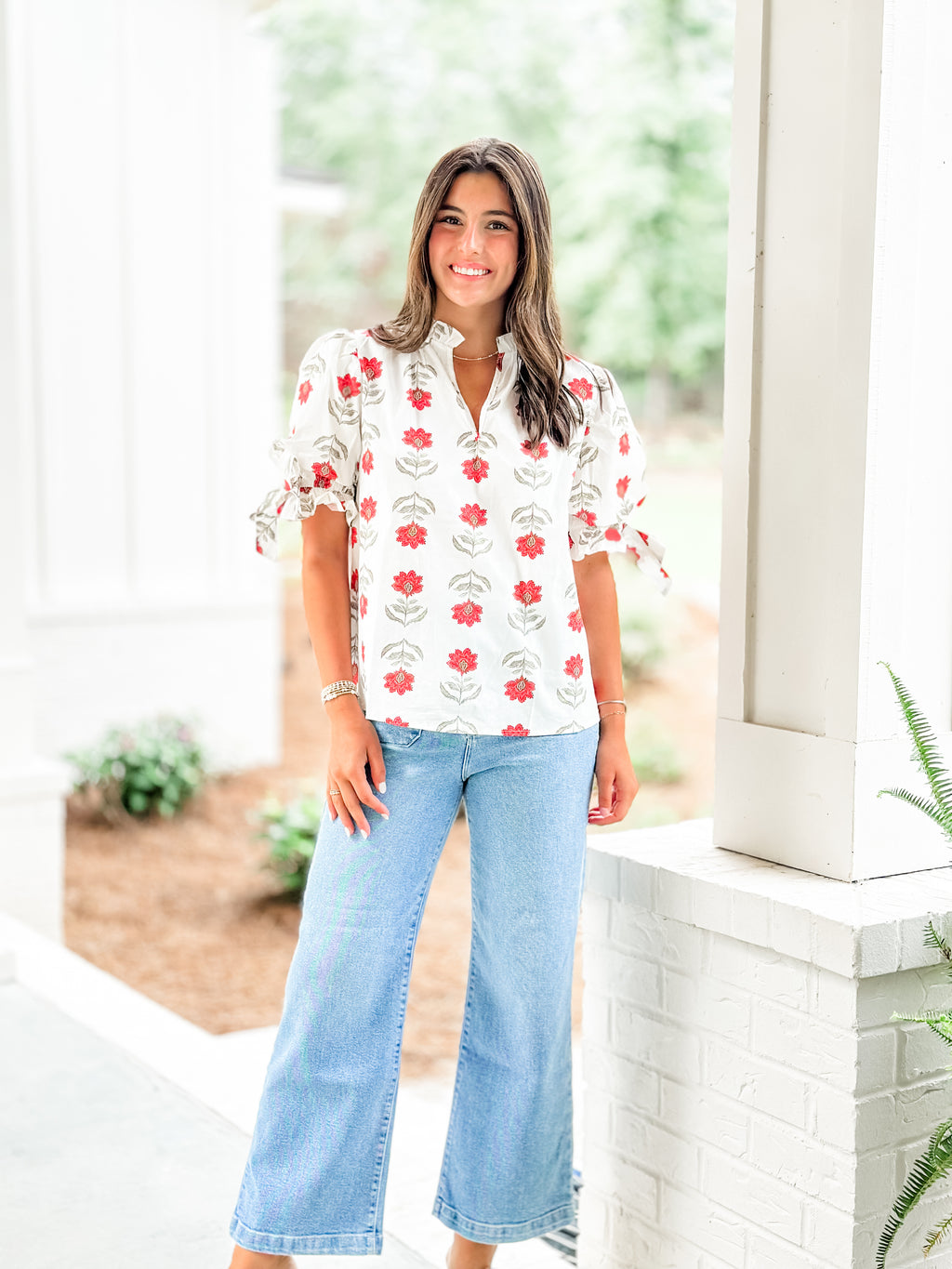 Red Flowers Top